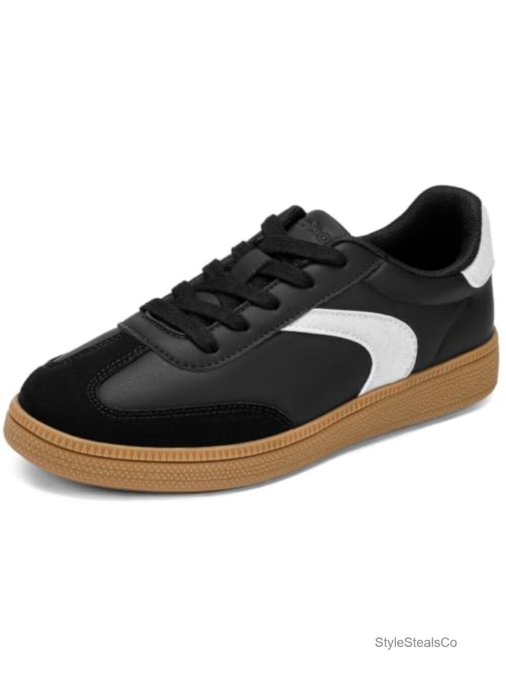 Retro Gum Sole Fashion Sneakers for Women Lace-Up Low Top Casual Tennis Shoes